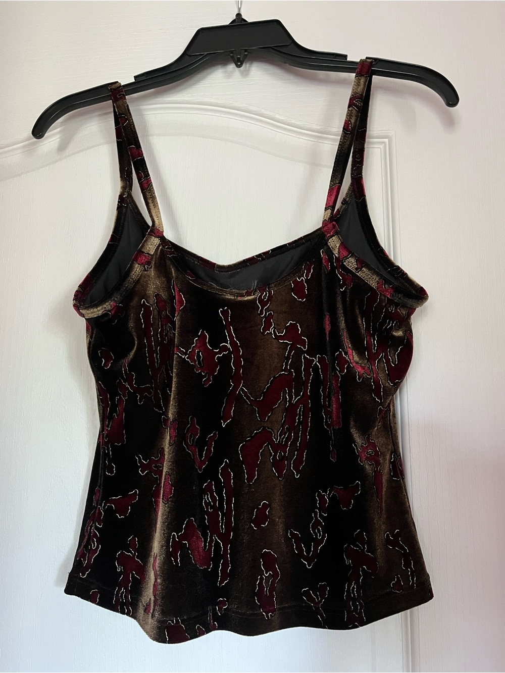 Free with Purchase- Velvet Red and Olive Brown Camisole Tank Top - Picture 2 of 5
